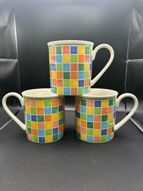 Retired Villeroy & Boch Twist Alea Limone Set Of 3 Mugs 3.5 Excellent!